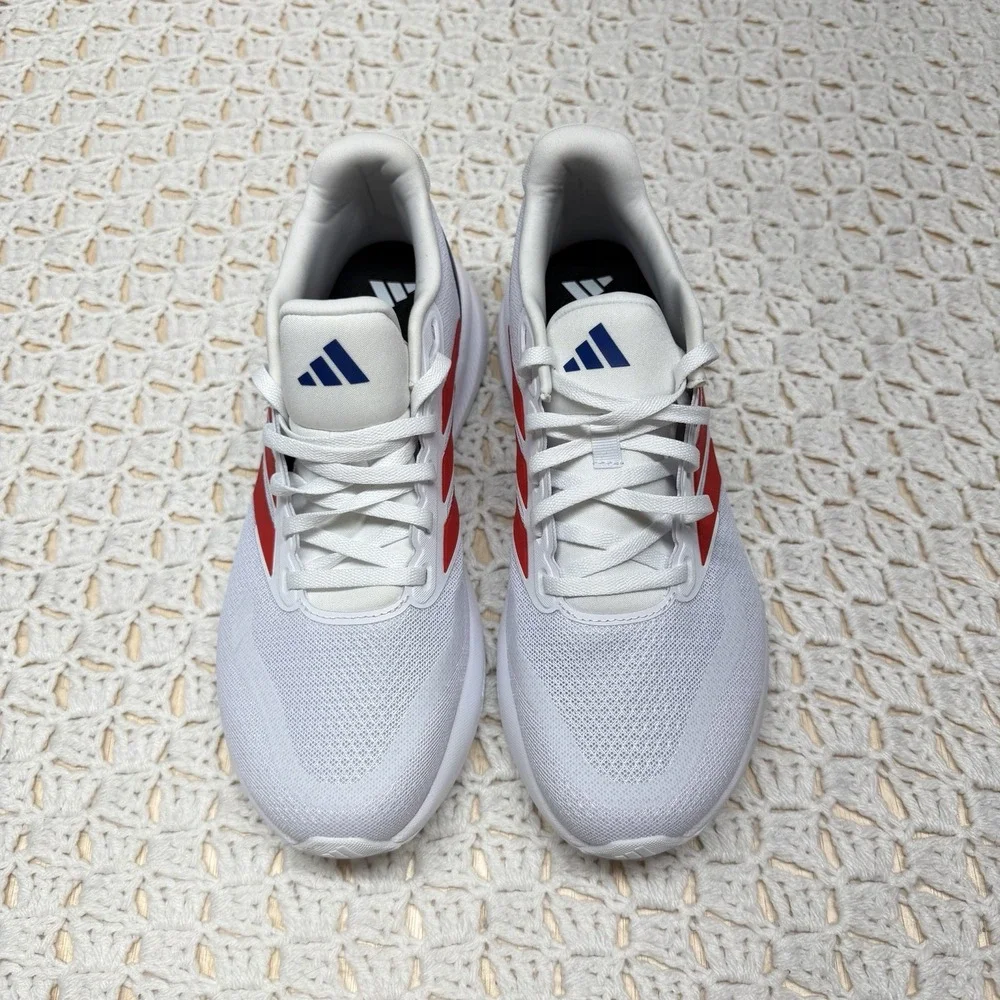 Adidas Runfalcon 5 Shoes Men Size 8.5 Running Sneakers White Red Blue IE8818